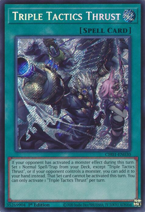 Triple Tactics Thrust (Secret Rare) [CH01-EN030] Secret Rare | Gear Gaming Fayetteville