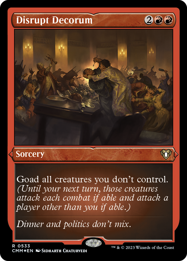 Disrupt Decorum (Foil Etched) [Commander Masters] | Gear Gaming Fayetteville