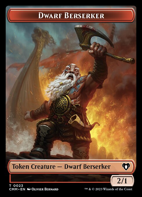 Human Soldier // Dwarf Berserker Double-Sided Token [Commander Masters Tokens] | Gear Gaming Fayetteville