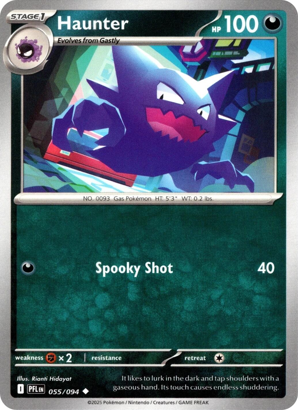 Haunter (055/094) (Reverse Holo) [Mega Evolution: Phantasmal Flames] | Gear Gaming Fayetteville