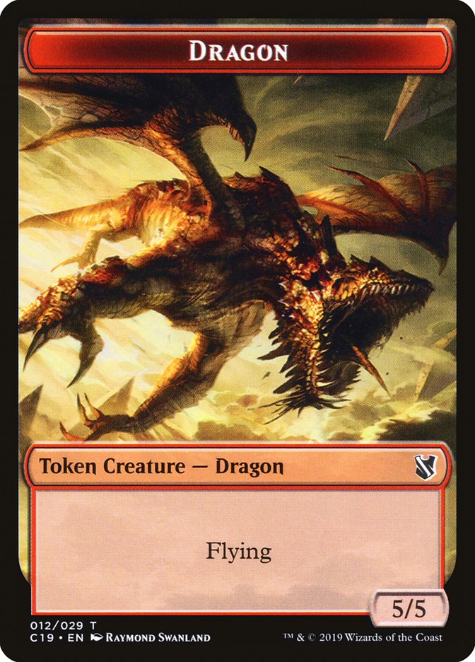 Heart-Piercer Manticore // Dragon Double-Sided Token [Commander 2019 Tokens] | Gear Gaming Fayetteville