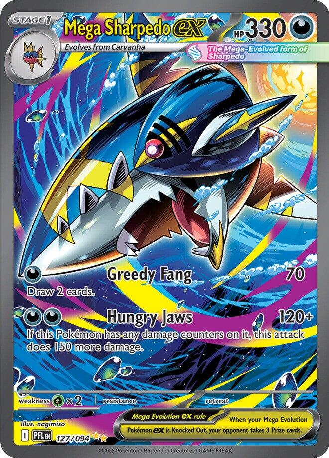 Mega Sharpedo ex (127/094) [Mega Evolution: Phantasmal Flames] | Gear Gaming Fayetteville