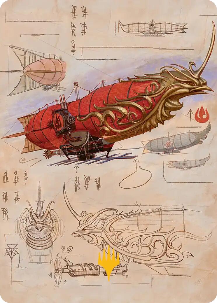 Phoenix Fleet Airship Art Card (Gold-Stamped Planeswalker Symbol) [Avatar: The Last Airbender Art Series] | Gear Gaming Fayetteville