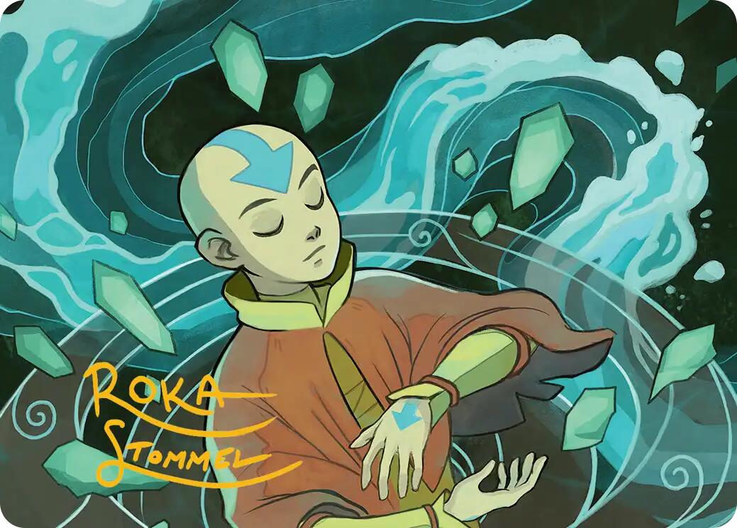 Aang, at the Crossroads Art Card (Gold-Stamped Signature) [Avatar: The Last Airbender Art Series] | Gear Gaming Fayetteville