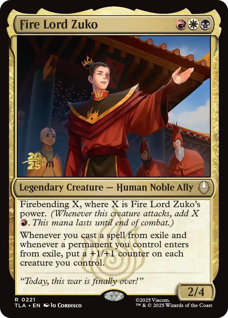 Fire Lord Zuko [Avatar: The Last Airbender Prerelease Cards] | Gear Gaming Fayetteville