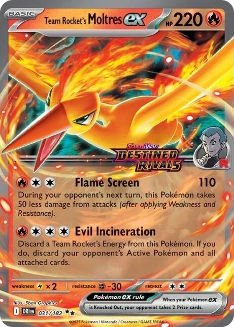 Team Rocket's Moltres ex (031/182) (Destined Rivals Stamp) [Miscellaneous Cards] | Gear Gaming Fayetteville