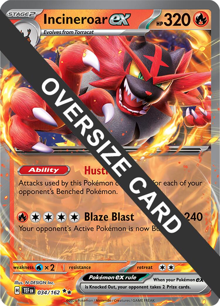 Incineroar ex (034/162) (Jumbo Card) [Scarlet & Violet: Temporal Forces] | Gear Gaming Fayetteville