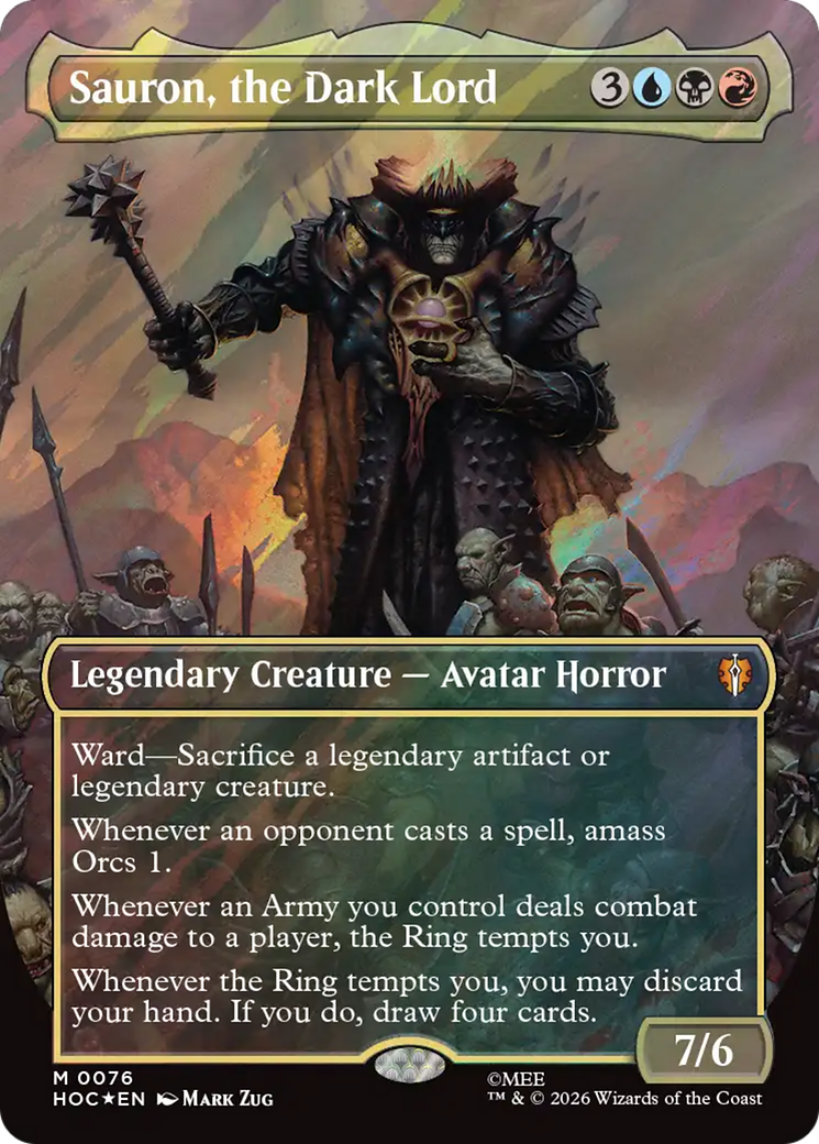 Sauron, the Dark Lord (Borderless) (Surge Foil) [The Hobbit] | Gear Gaming Fayetteville