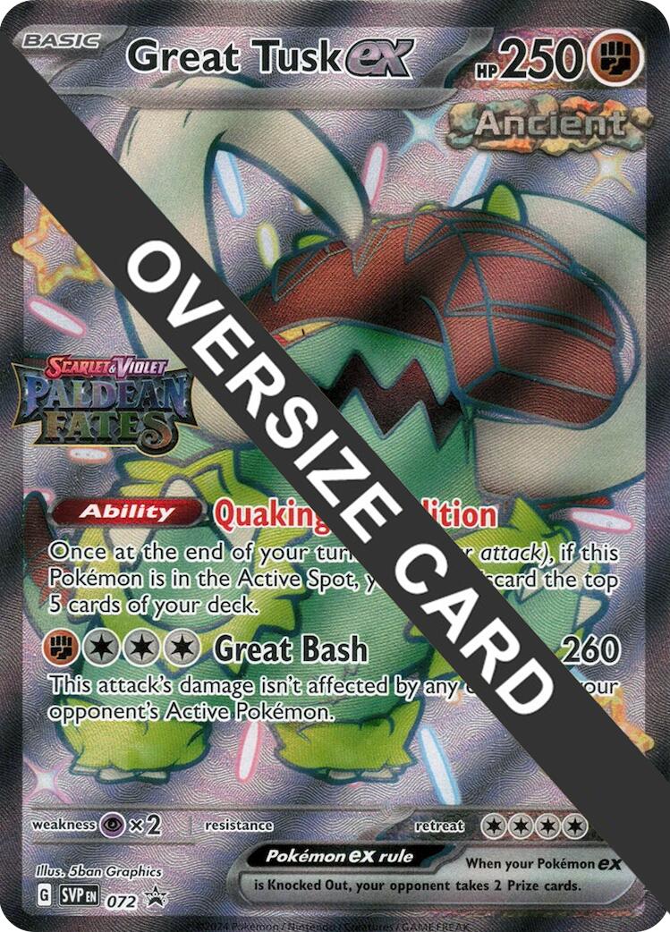 Great Tusk ex (072) (Paldean Fates Stamped Jumbo Card) [Scarlet & Violet: Paldean Fates] | Gear Gaming Fayetteville