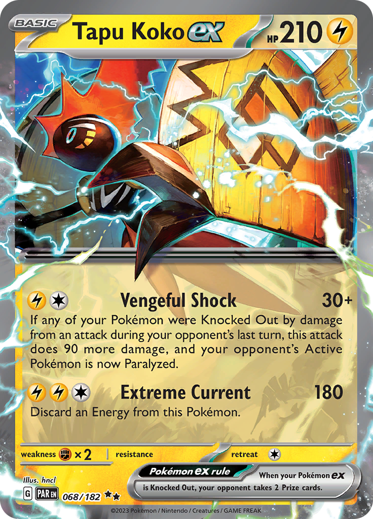 Tapu Koko ex (068/182) [Scarlet & Violet: Paradox Rift] | Gear Gaming Fayetteville