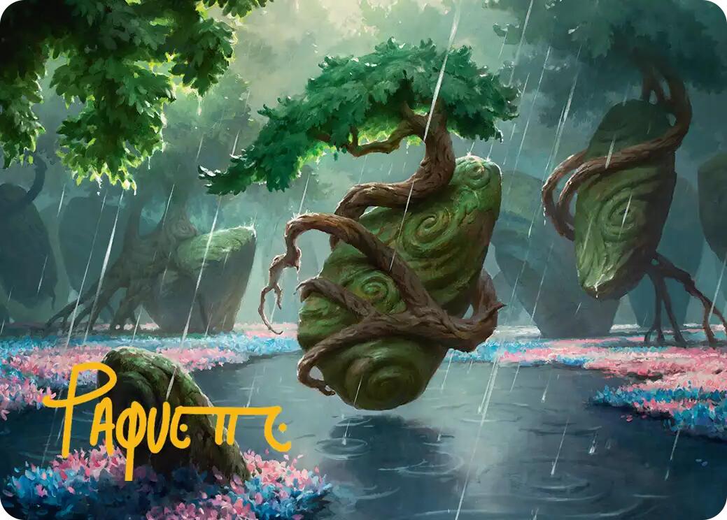Rain-Slicked Copse Art Card (Gold-Stamped Signature) [Lorwyn Eclipsed Art Series] | Gear Gaming Fayetteville