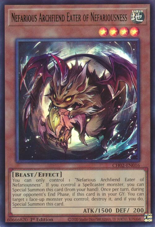 Nefarious Archfiend Eater of Nefariousness [CH02-EN016] Ultra Rare | Gear Gaming Fayetteville