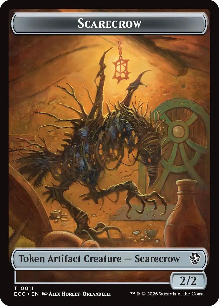 Scarecrow // Treasure Double-Sided Token [Lorwyn Eclipsed Tokens] | Gear Gaming Fayetteville