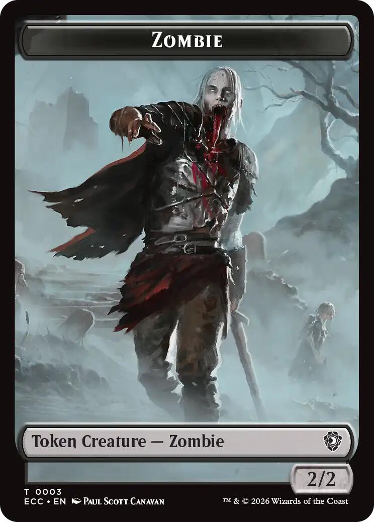 Zombie // Elf Warrior Double-Sided Token [Lorwyn Eclipsed Tokens] | Gear Gaming Fayetteville