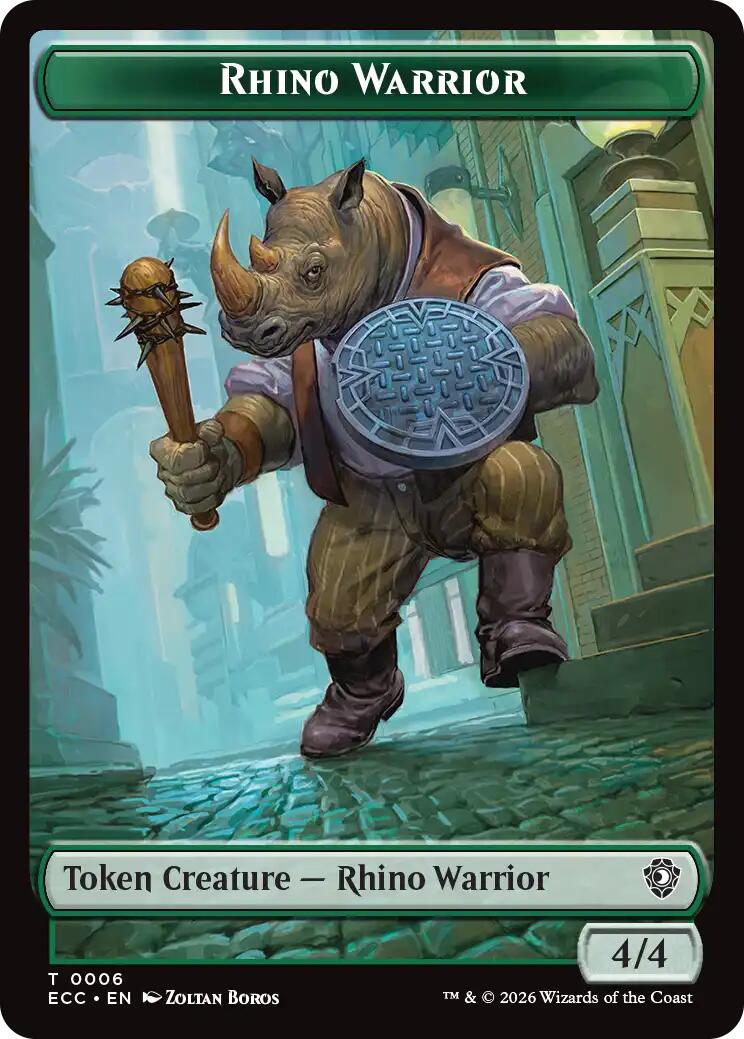 Rhino Warrior // Elemental (0010) Double-Sided Token [Lorwyn Eclipsed Tokens] | Gear Gaming Fayetteville