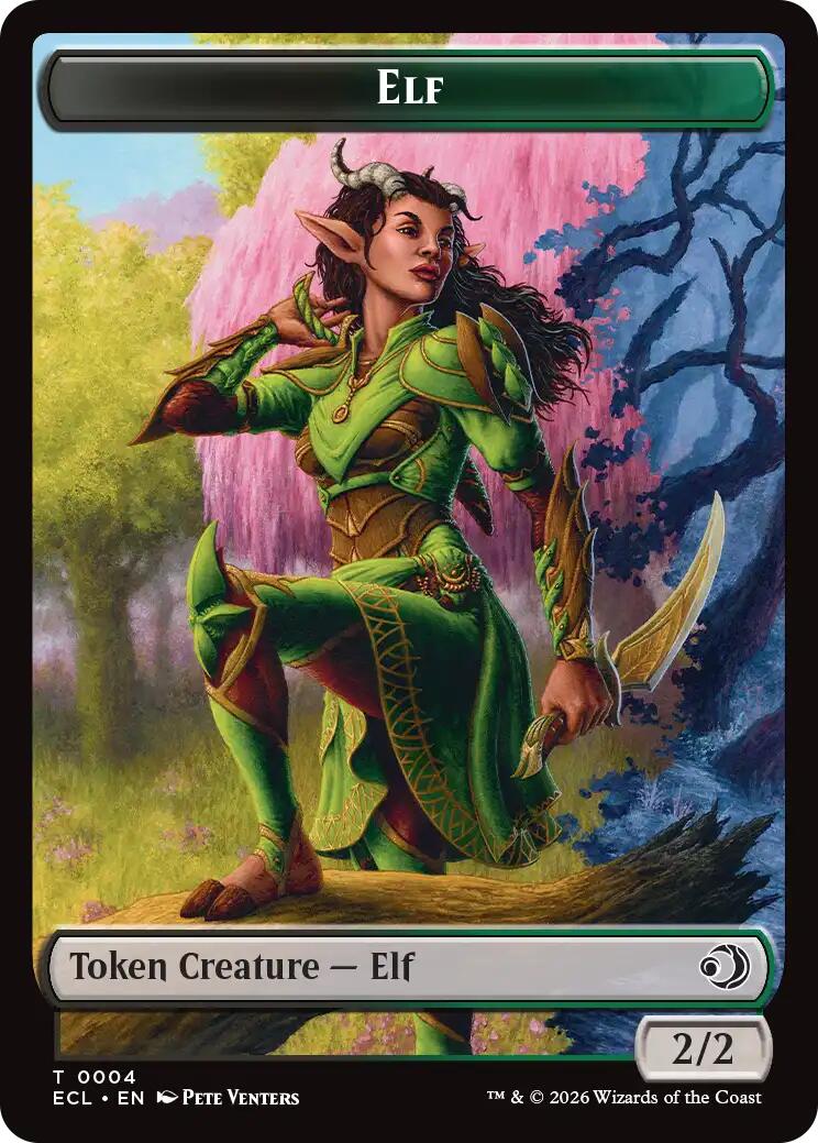 Elf // Treasure Double-Sided Token [Lorwyn Eclipsed Tokens] | Gear Gaming Fayetteville