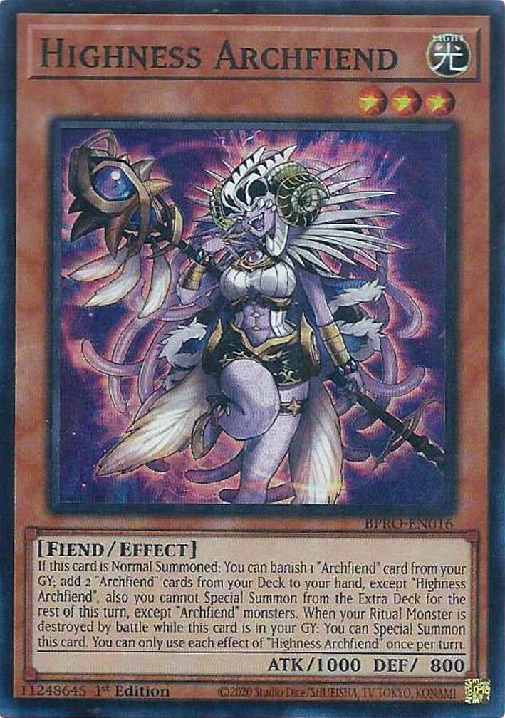Highness Archfiend [BPRO-EN016] Super Rare | Gear Gaming Fayetteville