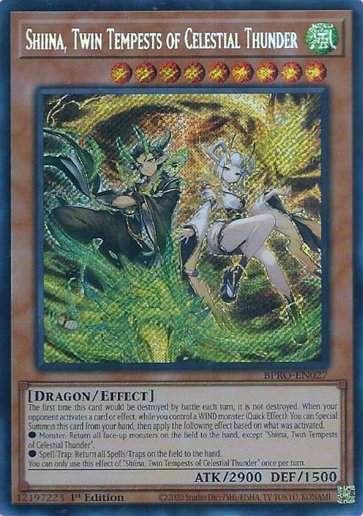Shiina, Twin Tempests of Celestial Thunder [BPRO-EN027] Secret Rare | Gear Gaming Fayetteville