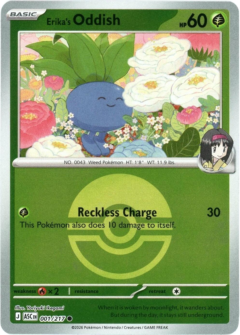 Erika's Oddish (001/217) (Poke Ball) [Mega Evolution: Ascended Heroes] | Gear Gaming Fayetteville