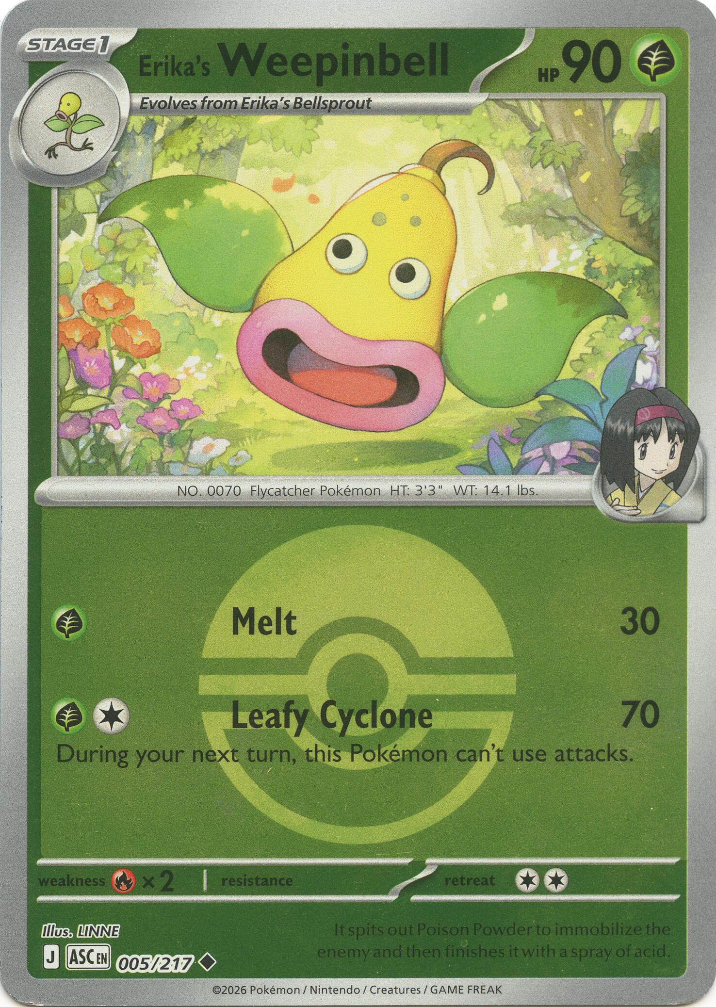 Erika's Weepinbell (005/217) (Poke Ball) [Mega Evolution: Ascended Heroes] | Gear Gaming Fayetteville