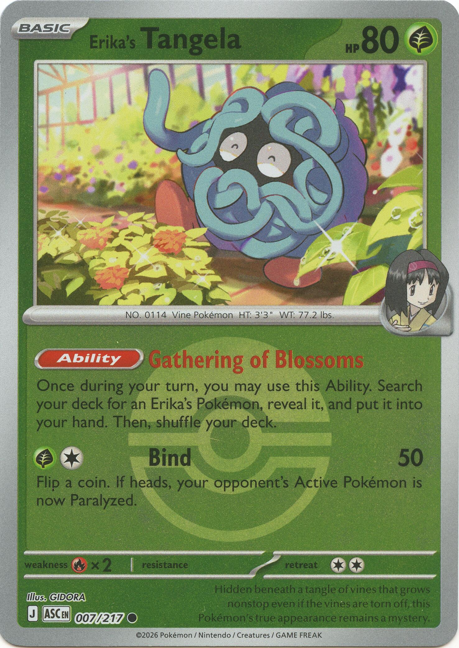 Erika's Tangela (007/217) (Poke Ball) [Mega Evolution: Ascended Heroes] | Gear Gaming Fayetteville