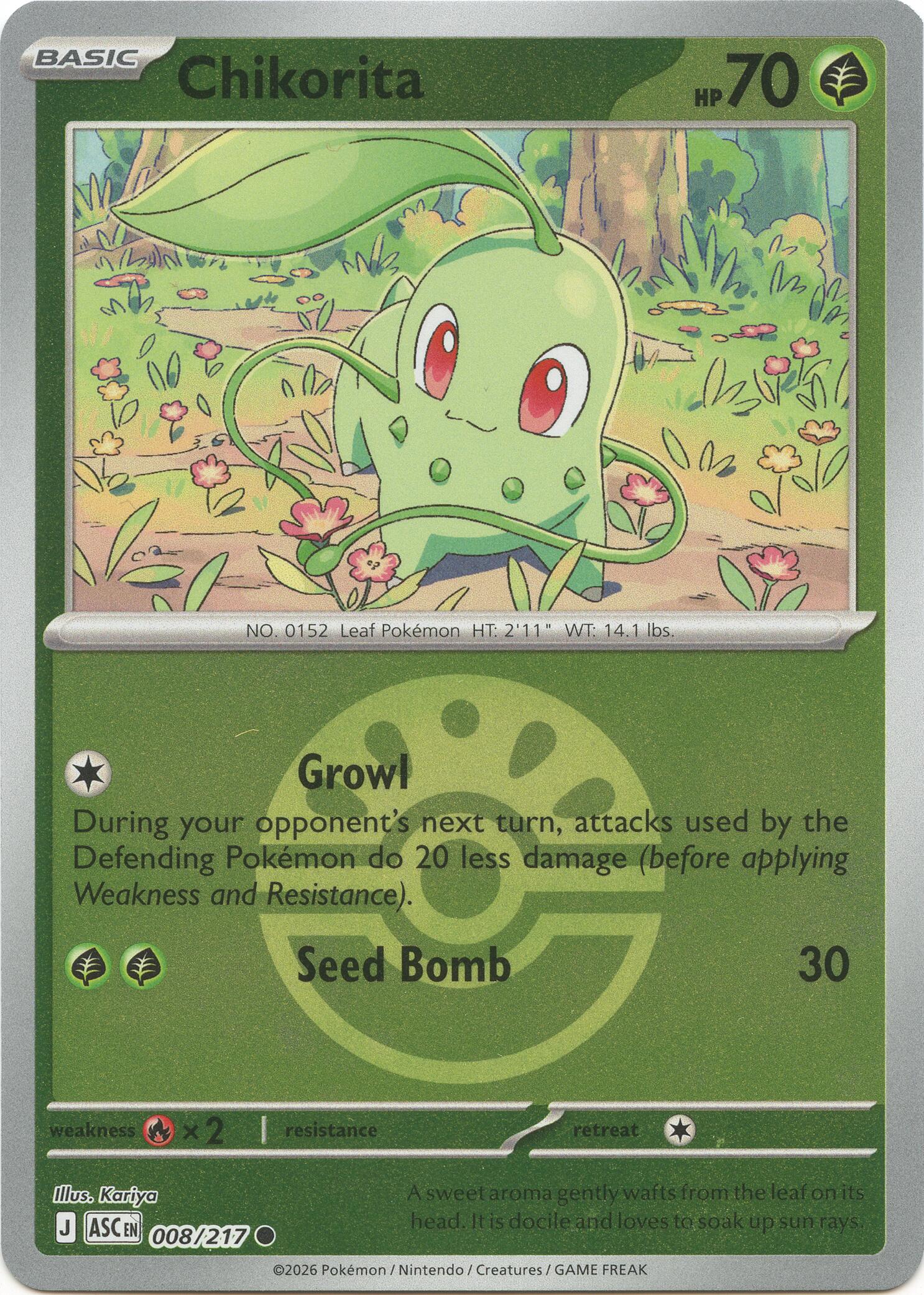 Chikorita (008/217) (Friend Ball) [Mega Evolution: Ascended Heroes] | Gear Gaming Fayetteville