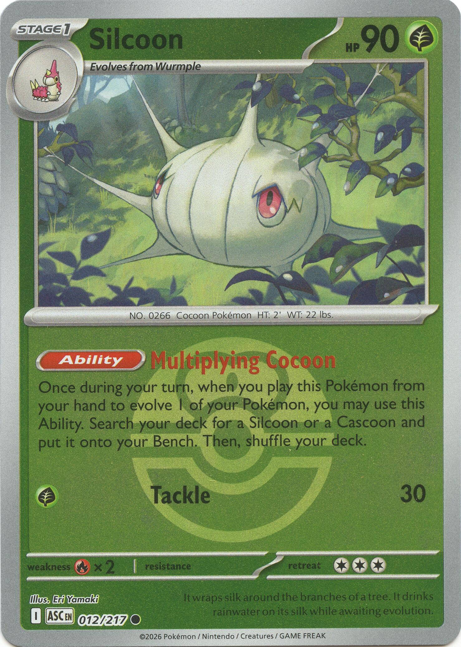 Silcoon (012/217) (Love Ball) [Mega Evolution: Ascended Heroes] | Gear Gaming Fayetteville