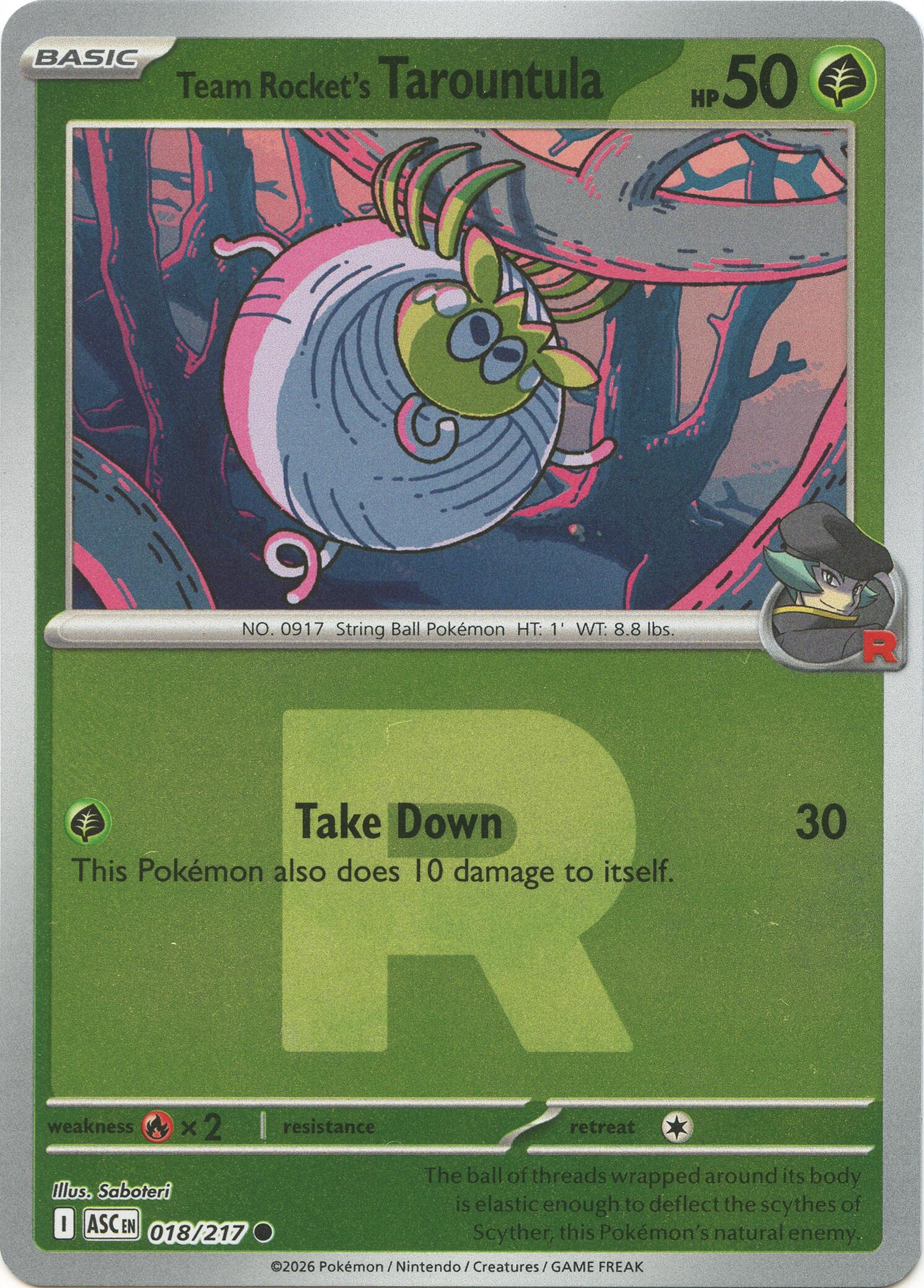 Team Rocket's Tarountula (018/217) (Team Rocket) [Mega Evolution: Ascended Heroes] | Gear Gaming Fayetteville