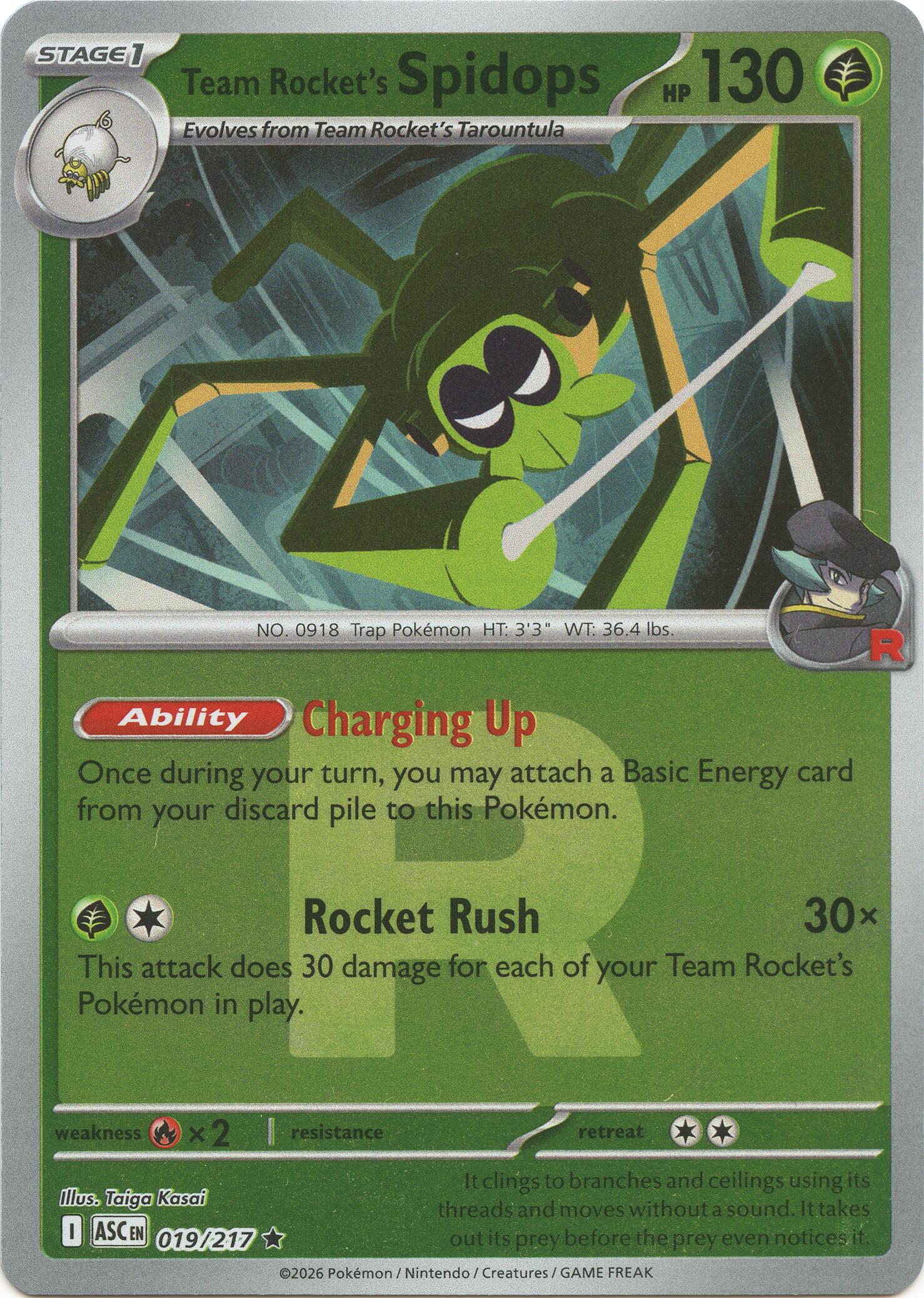 Team Rocket's Spidops (019/217) (Team Rocket) [Mega Evolution: Ascended Heroes] | Gear Gaming Fayetteville