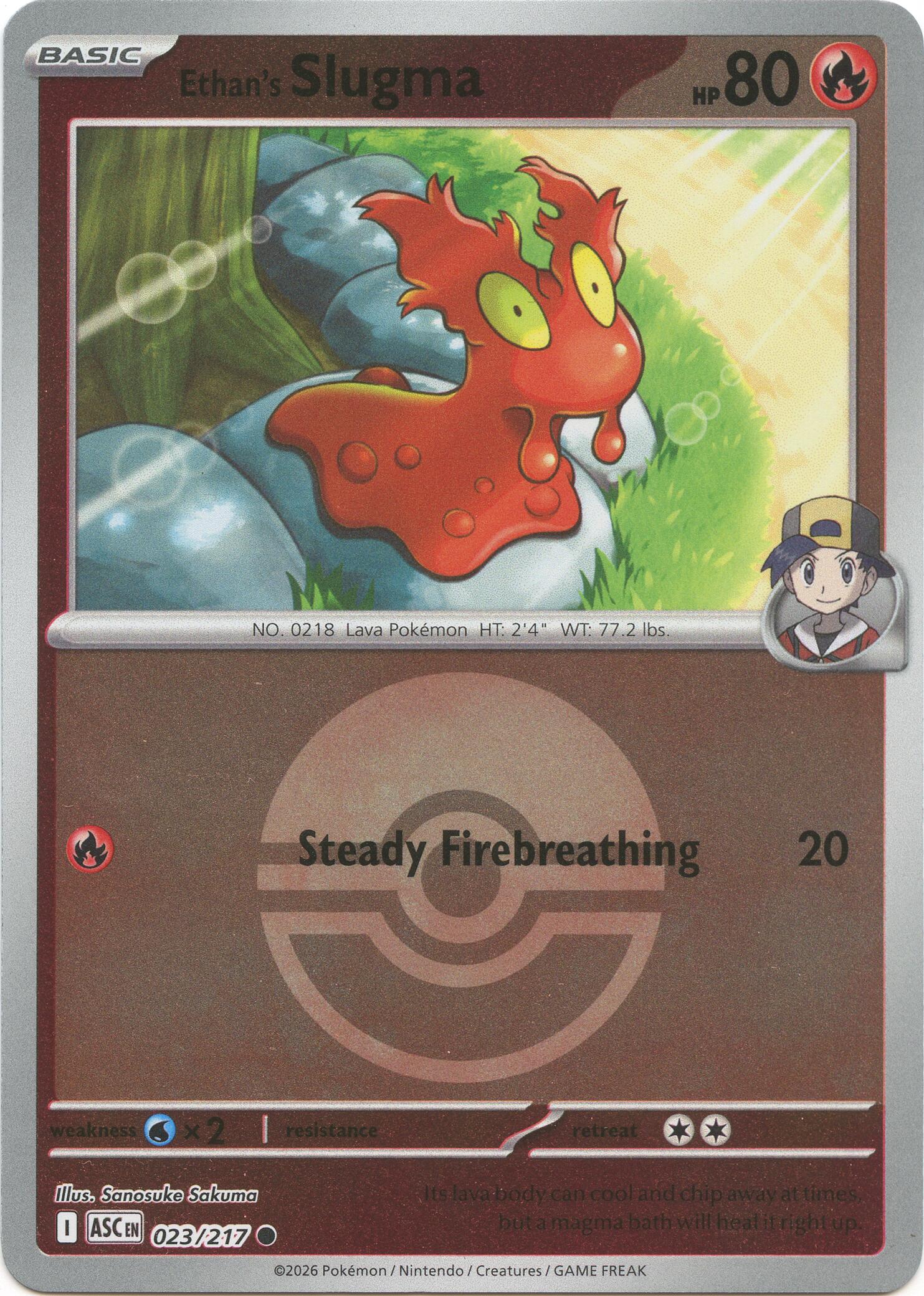 Ethan's Slugma (023/217) (Poke Ball) [Mega Evolution: Ascended Heroes] | Gear Gaming Fayetteville