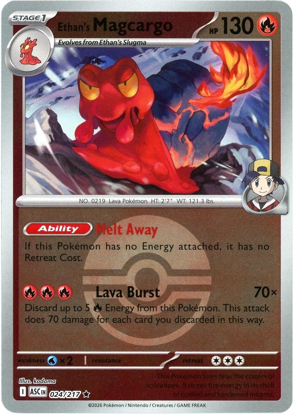 Ethan's Magcargo (024/217) (Poke Ball) [Mega Evolution: Ascended Heroes] | Gear Gaming Fayetteville