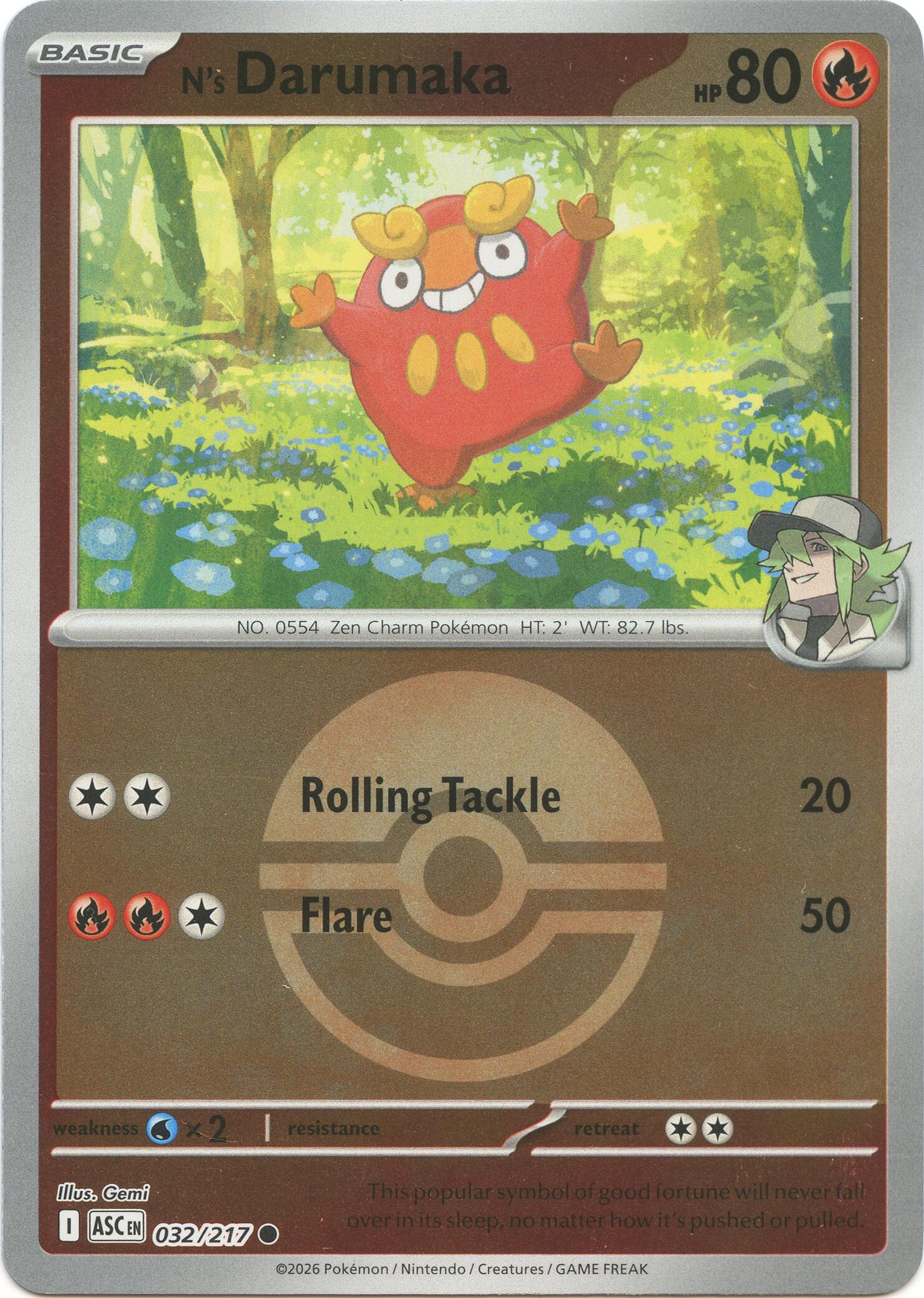 N's Darumaka (032/217) (Poke Ball) [Mega Evolution: Ascended Heroes] | Gear Gaming Fayetteville