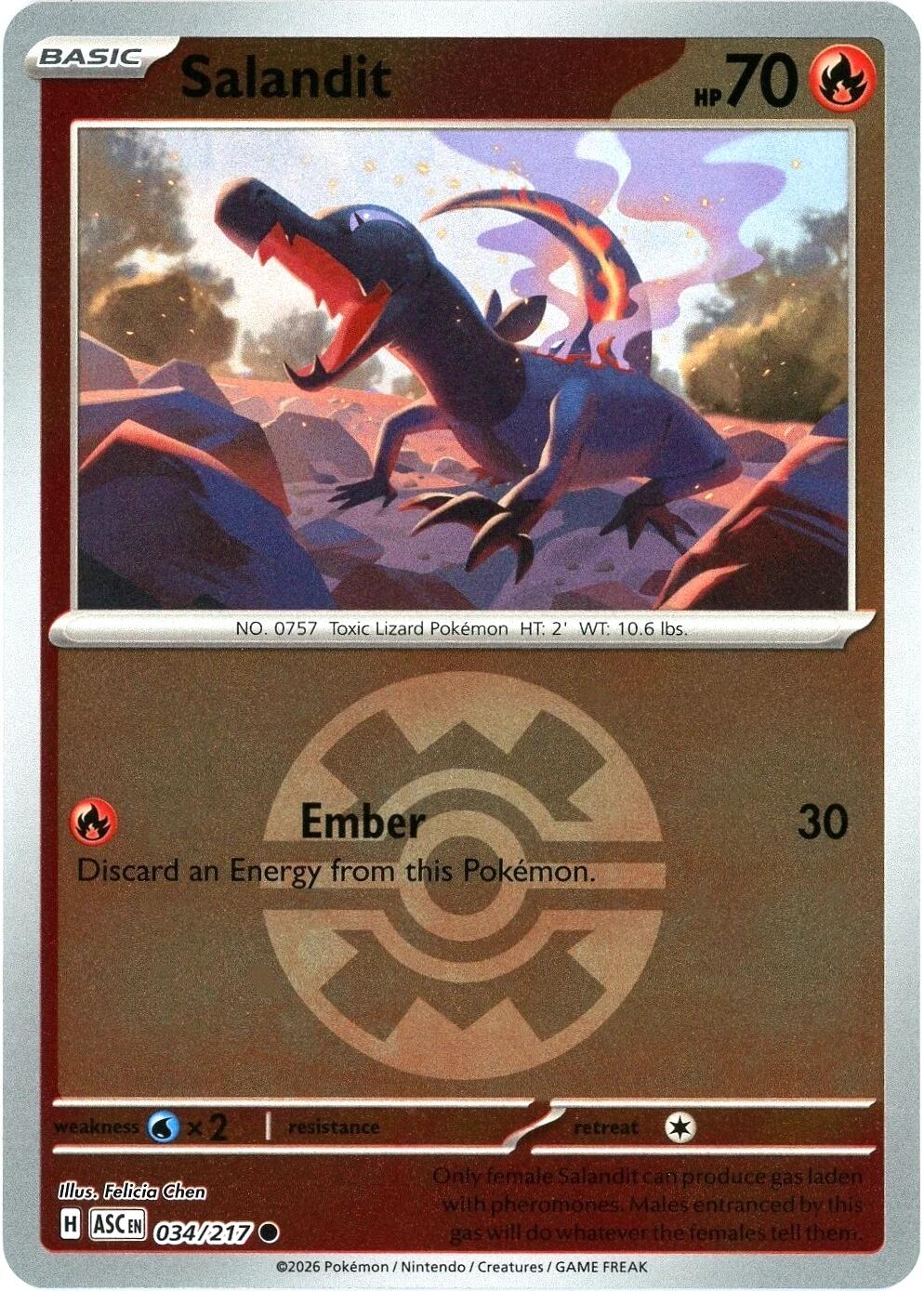 Salandit (034/217) (Quick Ball) [Mega Evolution: Ascended Heroes] | Gear Gaming Fayetteville