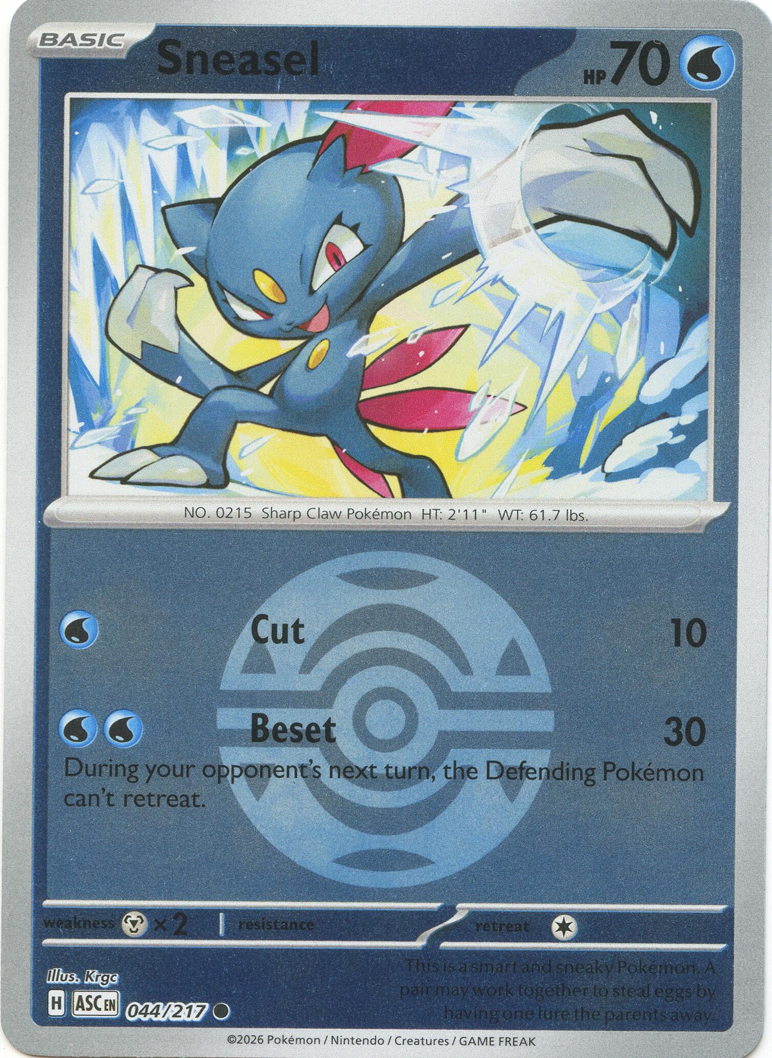 Sneasel (044/217) (Dusk Ball) [Mega Evolution: Ascended Heroes] | Gear Gaming Fayetteville
