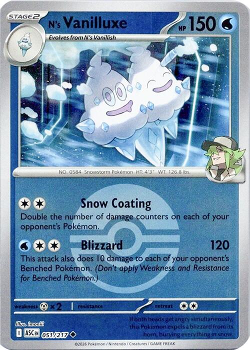 N's Vanilluxe (051/217) (Poke Ball) [Mega Evolution: Ascended Heroes] | Gear Gaming Fayetteville