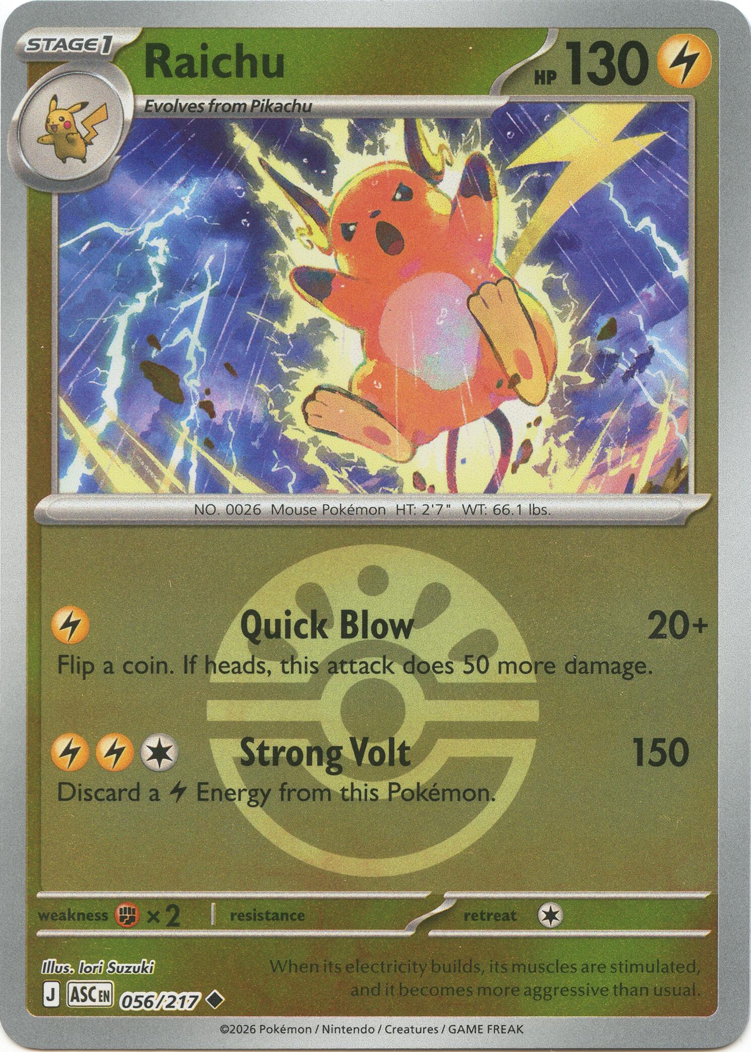 Raichu (056/217) (Friend Ball) [Mega Evolution: Ascended Heroes] | Gear Gaming Fayetteville