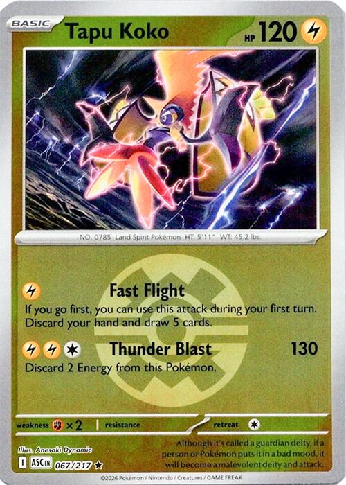Tapu Koko (067/217) (Quick Ball) [Mega Evolution: Ascended Heroes] | Gear Gaming Fayetteville