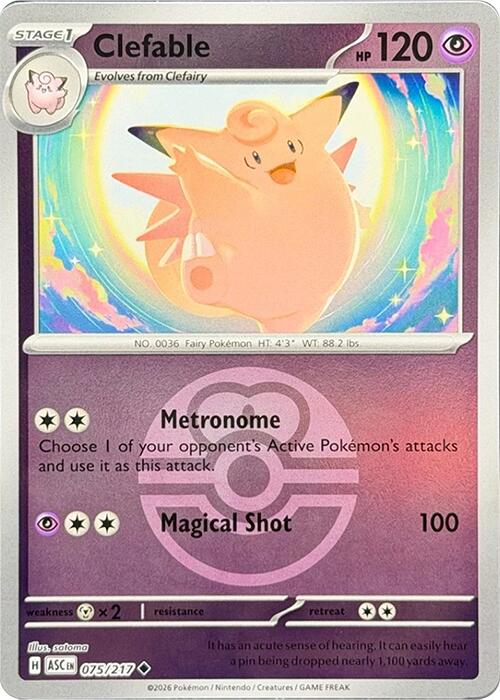 Clefable (075/217) (Love Ball) [Mega Evolution: Ascended Heroes] | Gear Gaming Fayetteville