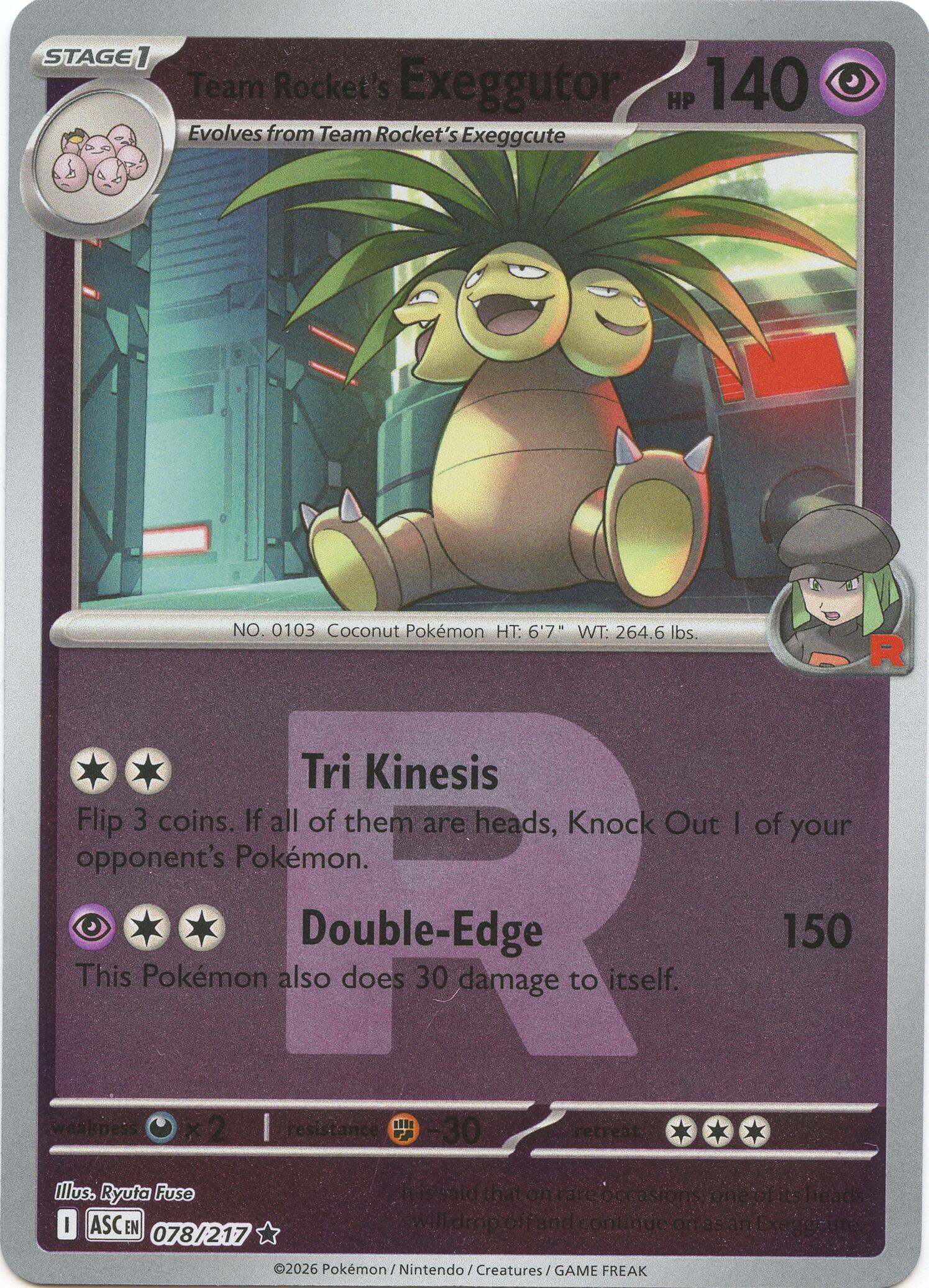Team Rocket's Exeggutor (078/217) (Team Rocket) [Mega Evolution: Ascended Heroes] | Gear Gaming Fayetteville