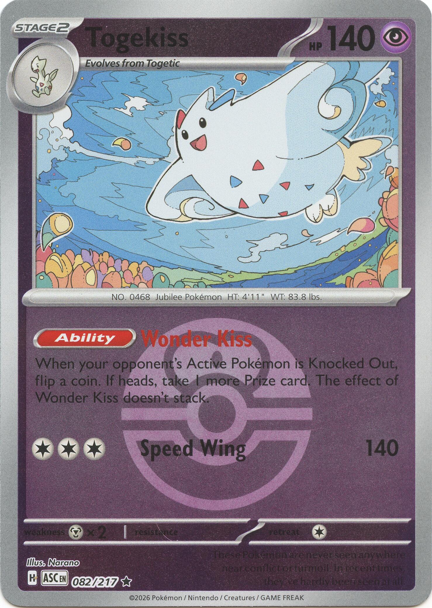 Togekiss (082/217) (Love Ball) [Mega Evolution: Ascended Heroes] | Gear Gaming Fayetteville