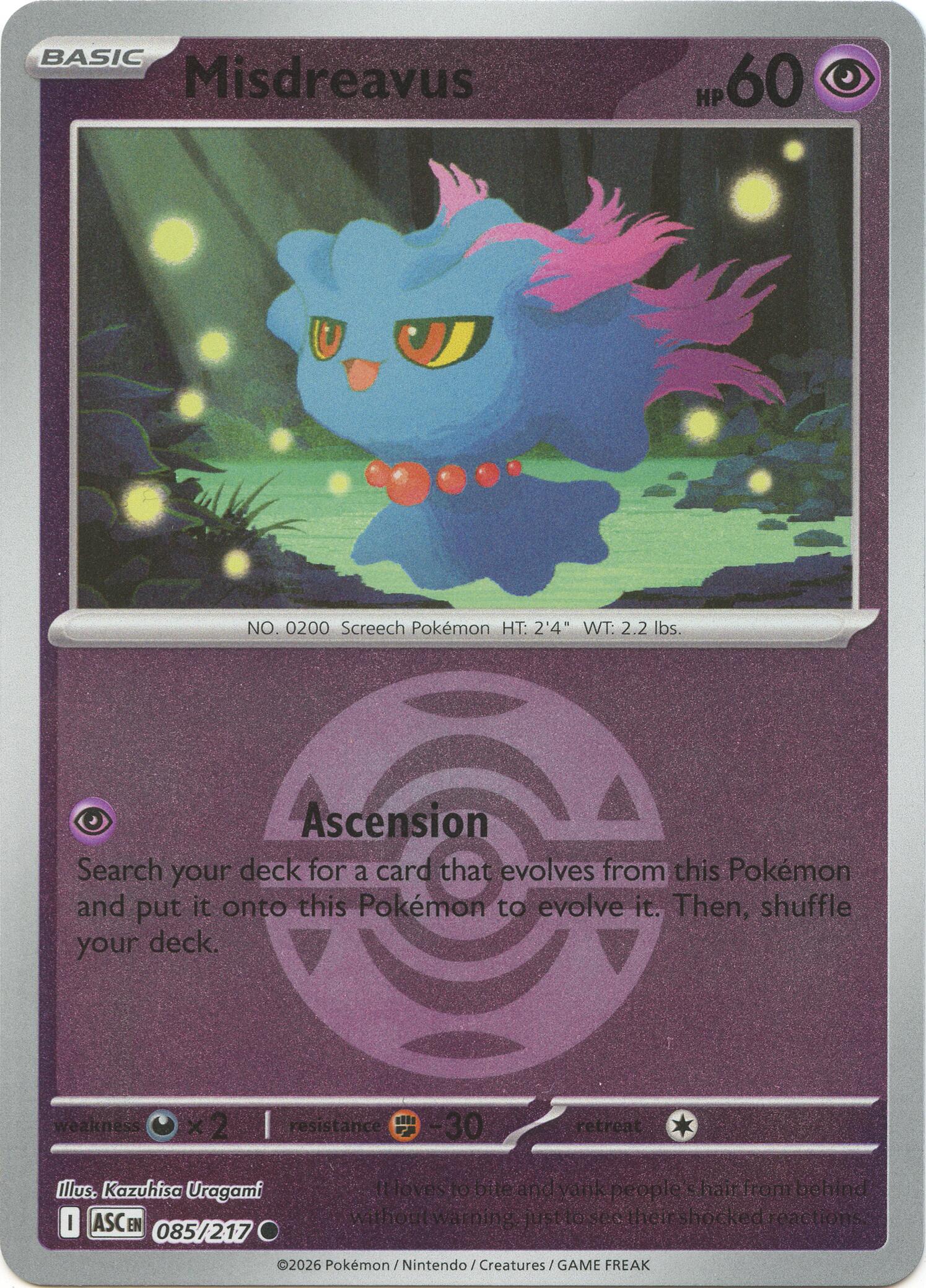 Misdreavus (085/217) (Dusk Ball) [Mega Evolution: Ascended Heroes] | Gear Gaming Fayetteville