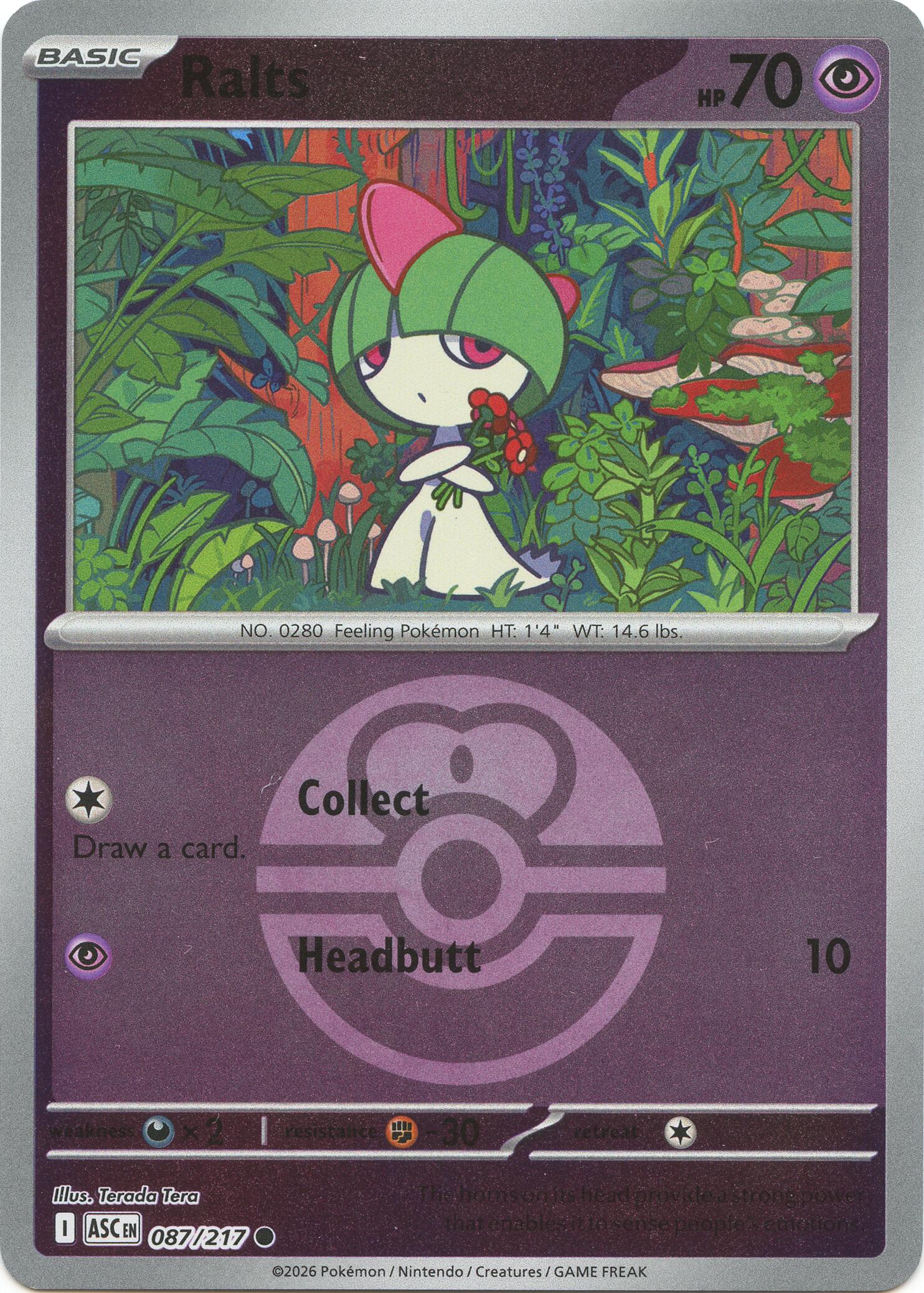 Ralts (087/217) (Love Ball) [Mega Evolution: Ascended Heroes] | Gear Gaming Fayetteville