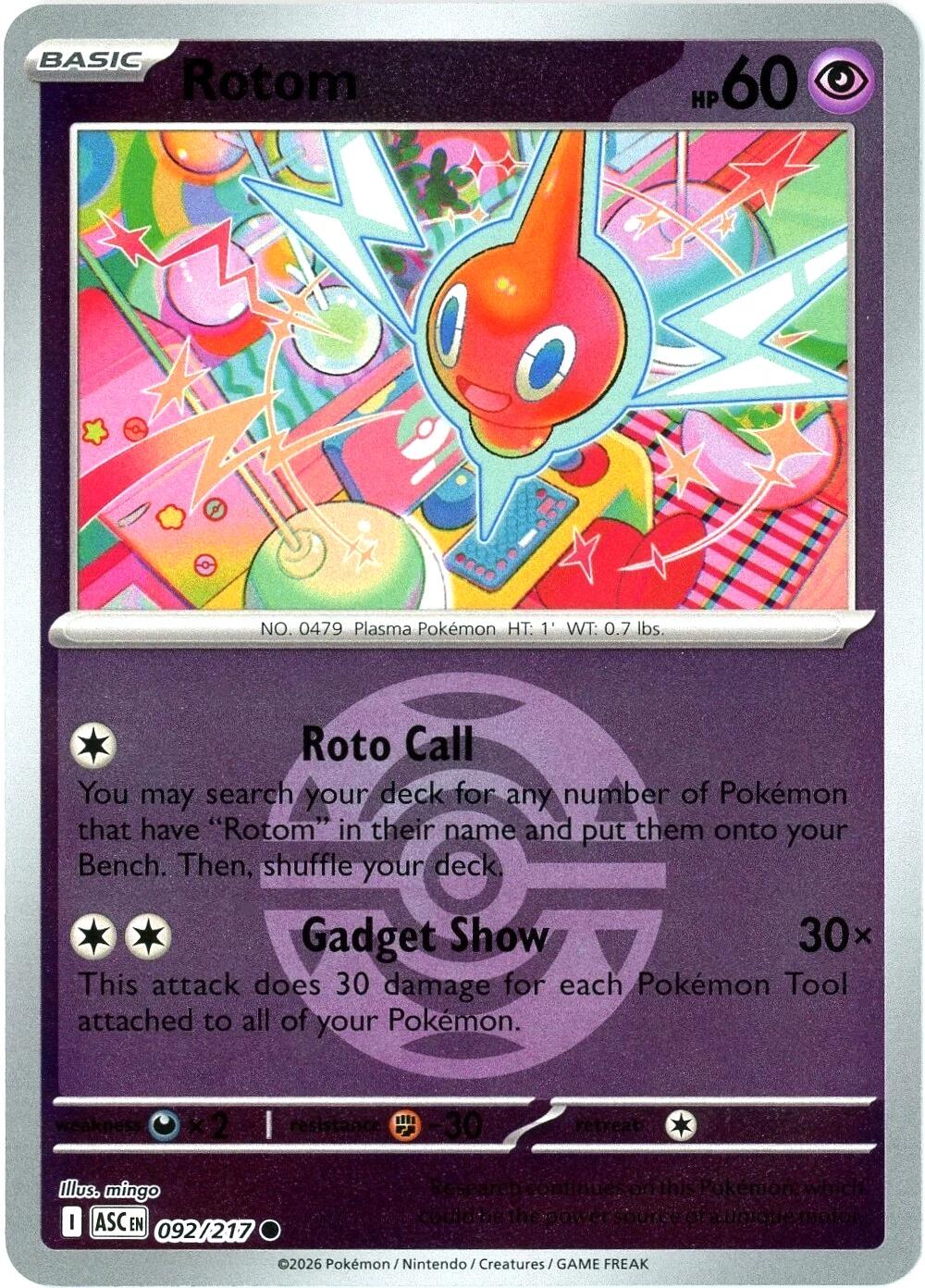 Rotom (092/217) (Dusk Ball) [Mega Evolution: Ascended Heroes] | Gear Gaming Fayetteville