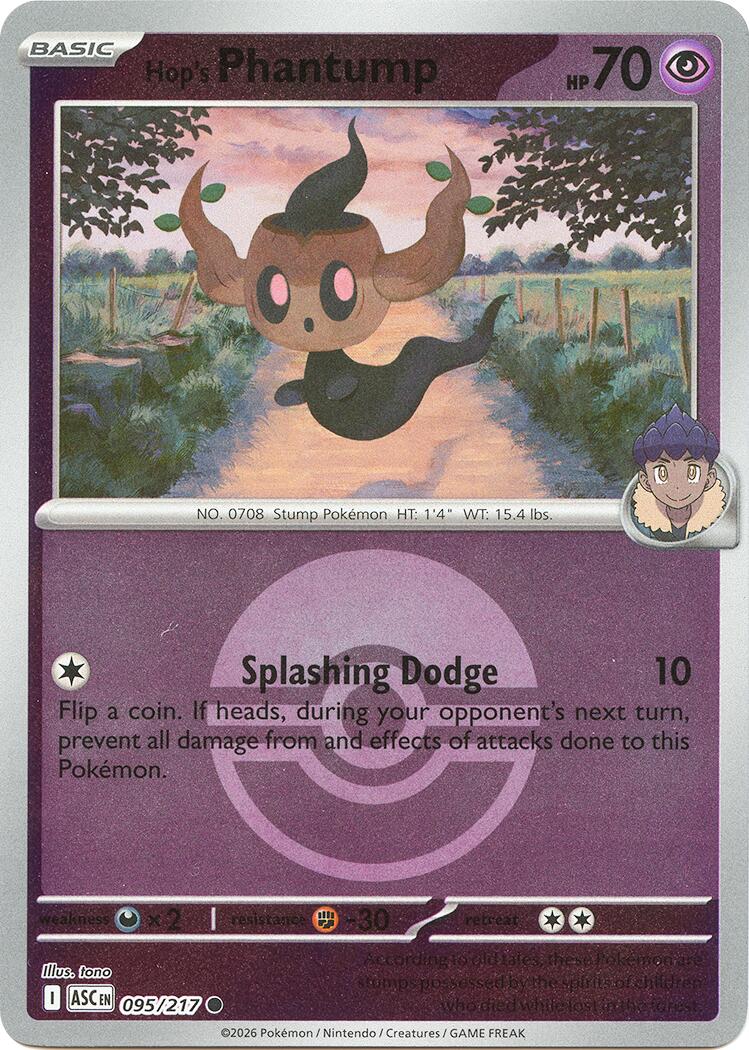 Hop's Phantump (095/217) (Poke Ball) [Mega Evolution: Ascended Heroes] | Gear Gaming Fayetteville