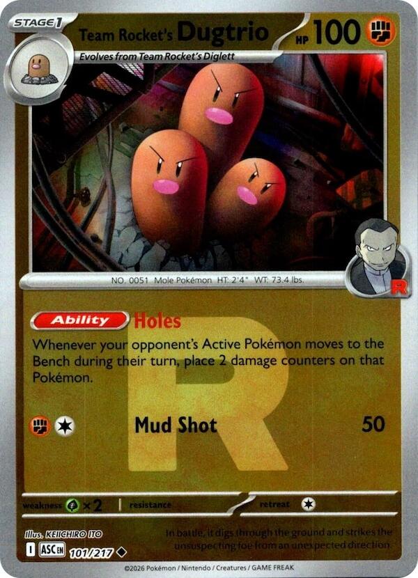 Team Rocket's Dugtrio (101/217) (Team Rocket) [Mega Evolution: Ascended Heroes] | Gear Gaming Fayetteville