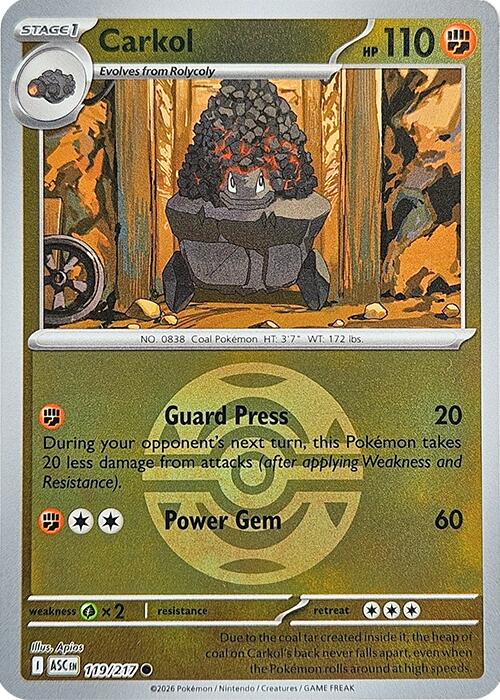 Carkol (119/217) (Dusk Ball) [Mega Evolution: Ascended Heroes] | Gear Gaming Fayetteville