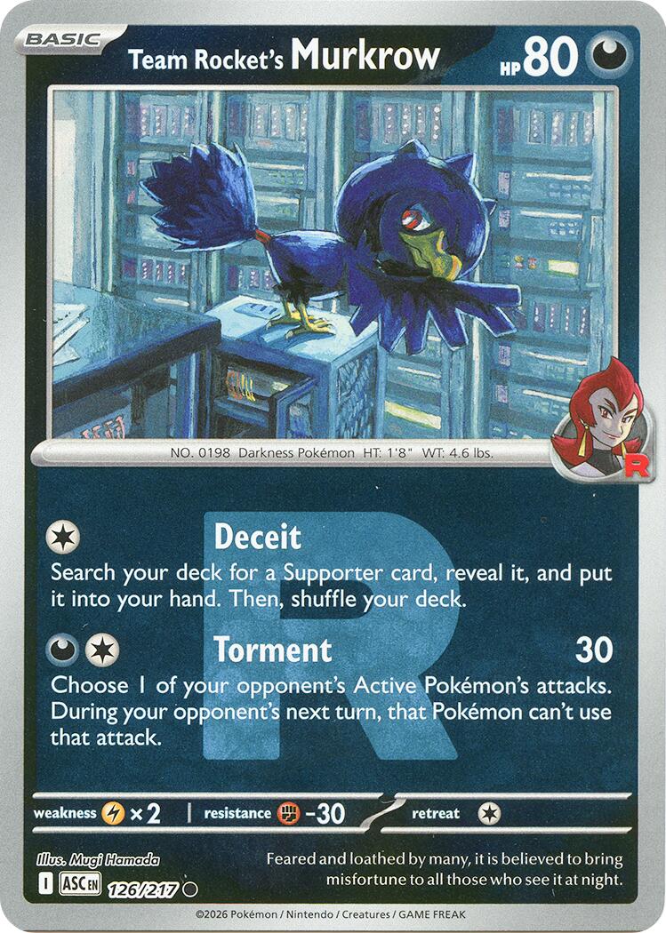 Team Rocket's Murkrow (126/217) (Team Rocket) [Mega Evolution: Ascended Heroes] | Gear Gaming Fayetteville