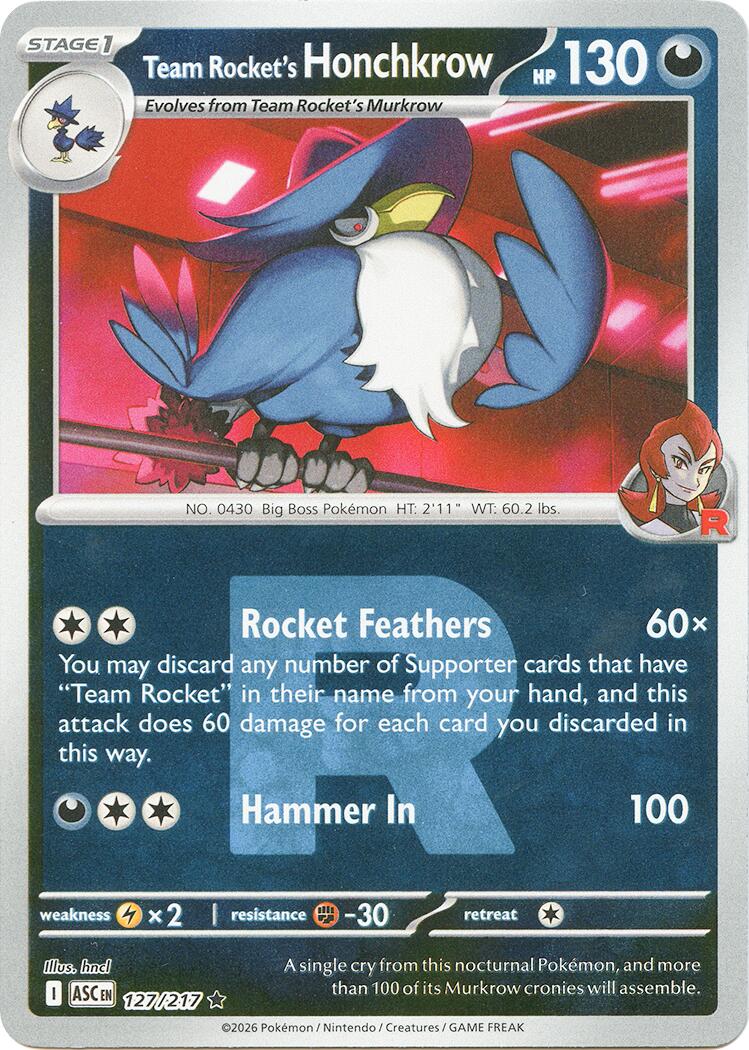 Team Rocket's Honchkrow (127/217) (Team Rocket) [Mega Evolution: Ascended Heroes] | Gear Gaming Fayetteville