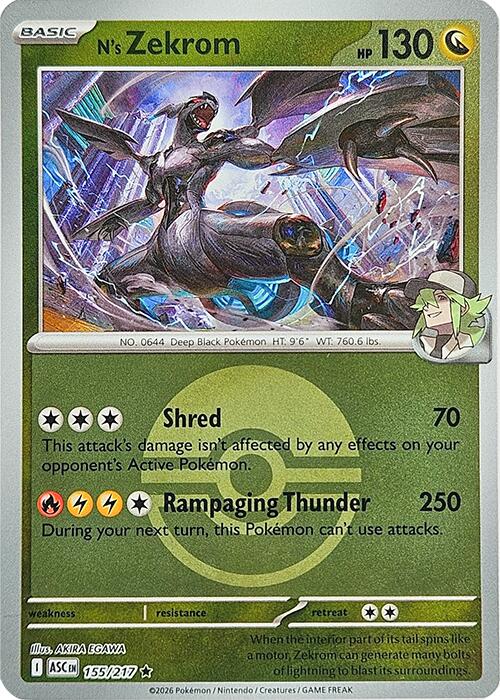 N's Zekrom (155/217) (Poke Ball) [Mega Evolution: Ascended Heroes] | Gear Gaming Fayetteville