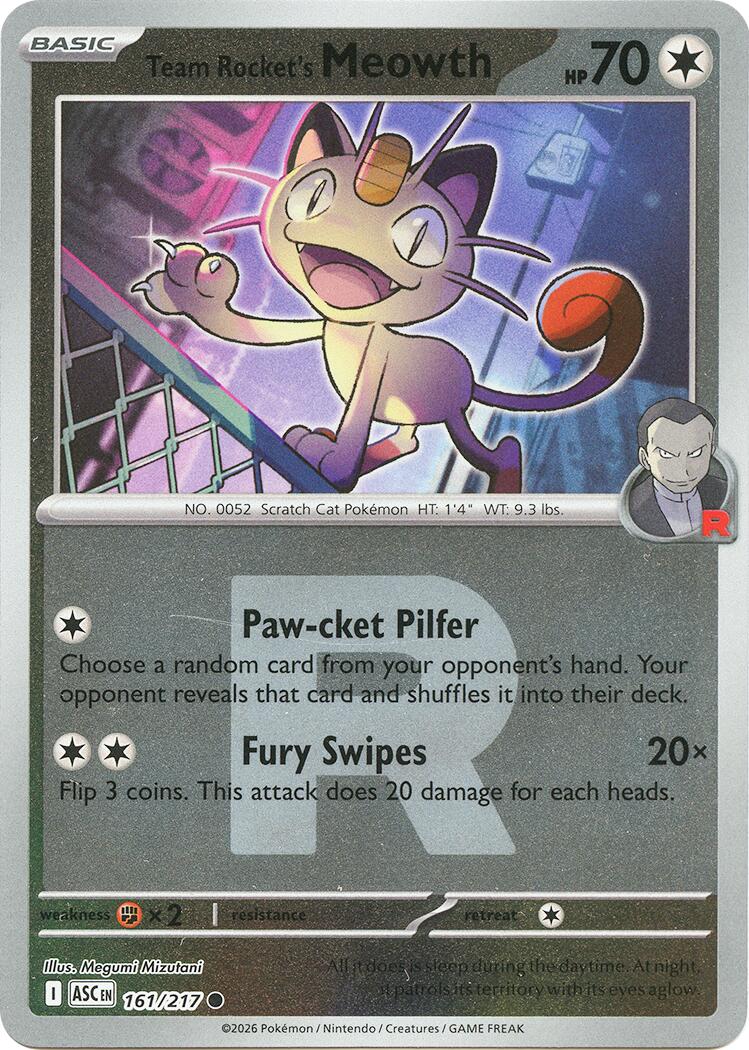 Team Rocket's Meowth (161/217) (Team Rocket) [Mega Evolution: Ascended Heroes] | Gear Gaming Fayetteville